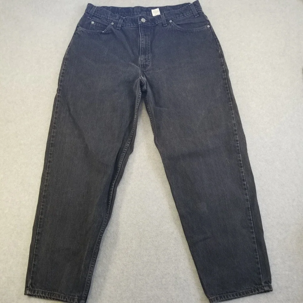VTG Levi's 560 Jeans Mens 40x32 Fits‎ 37x30 Black Orange Tab Loose Fit Tapered